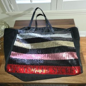 Victoria's Secret Sequined Multi Colored Tote Bag